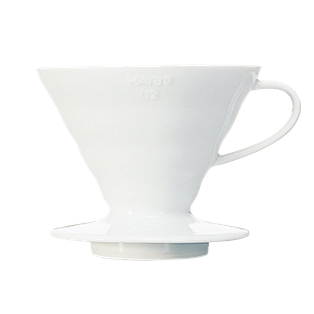 Ceramic Coffee Dripper white V60 -02 Hario