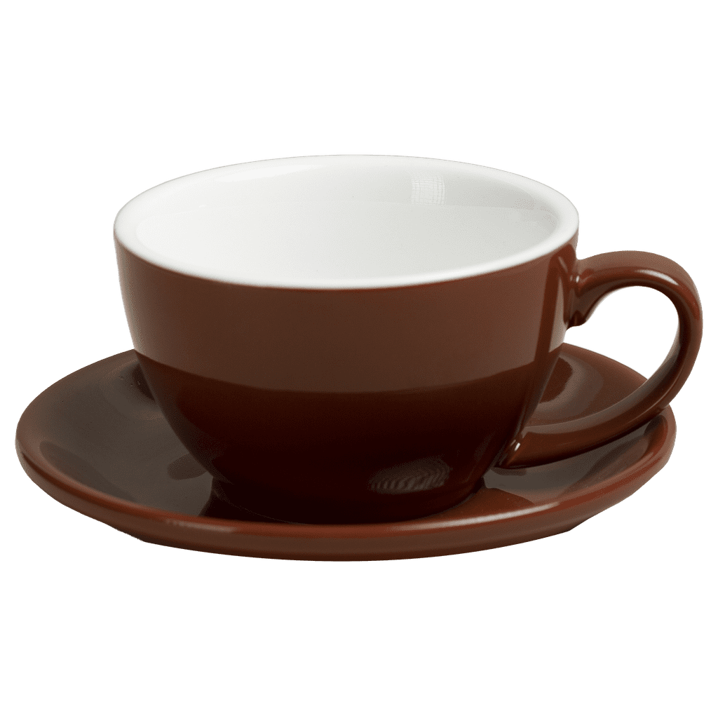 Ceramic Cup w/saucer (Brown) - 300ml/10oz