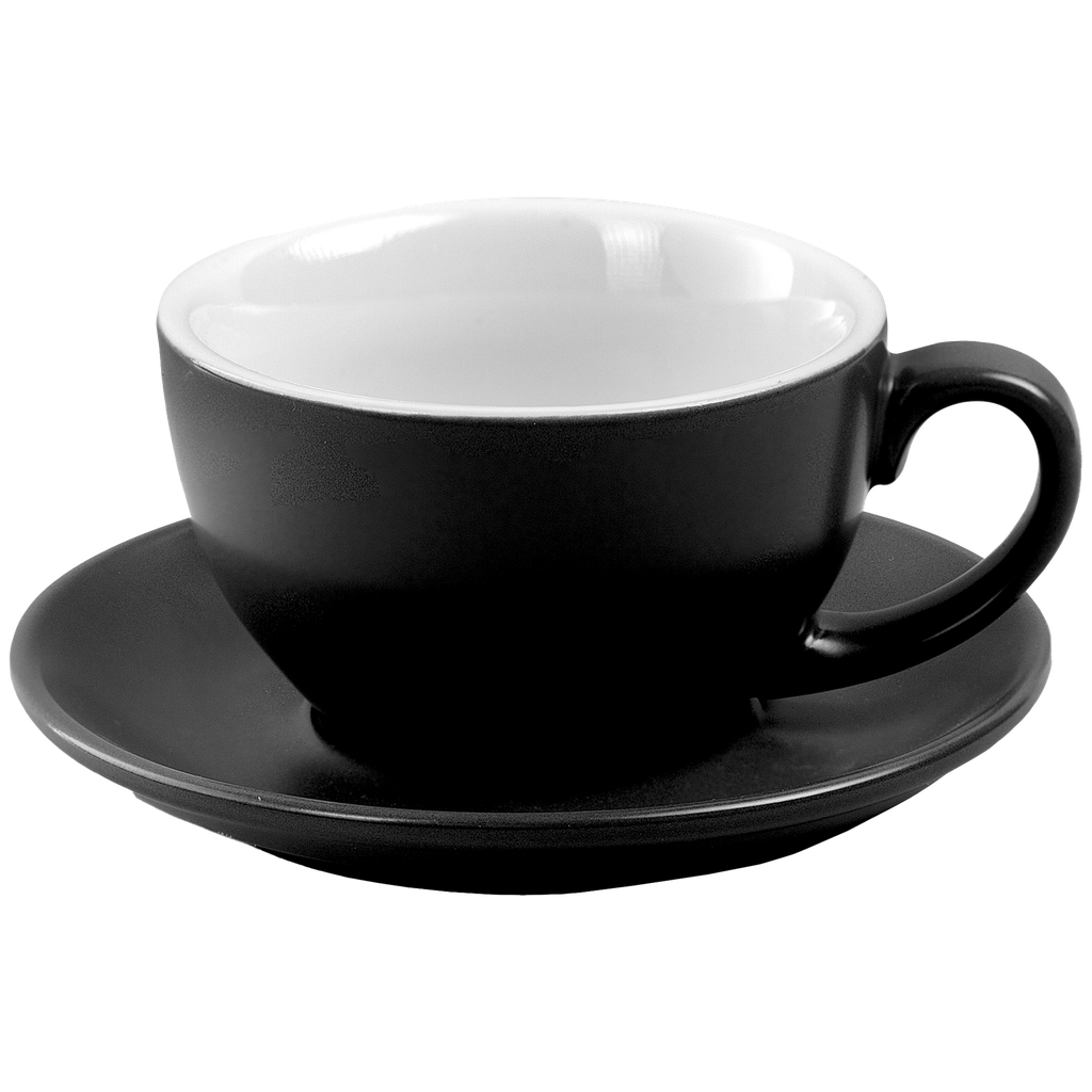 Ceramic Cup w/saucer (Black) - 180ml/6oz