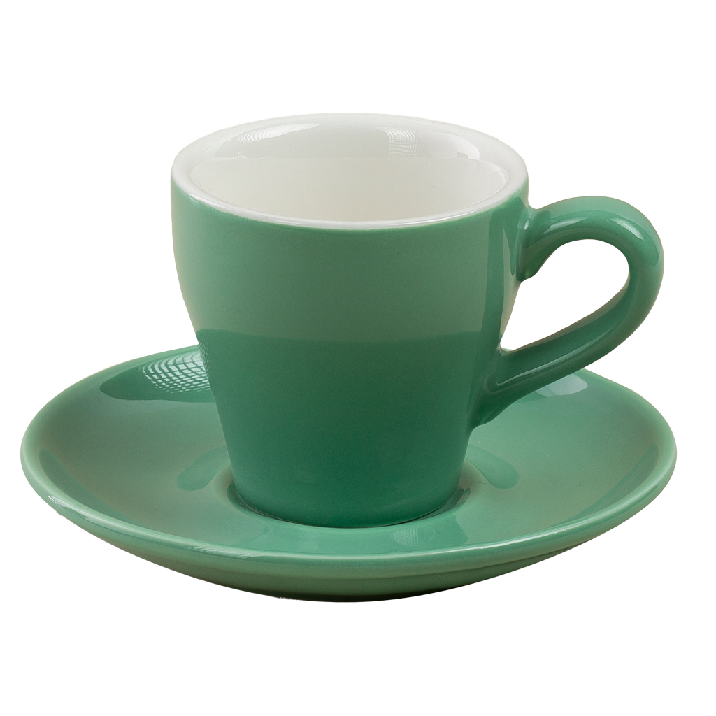 Ceramic Cup W/Saucer (Green) - 90ml/3oz