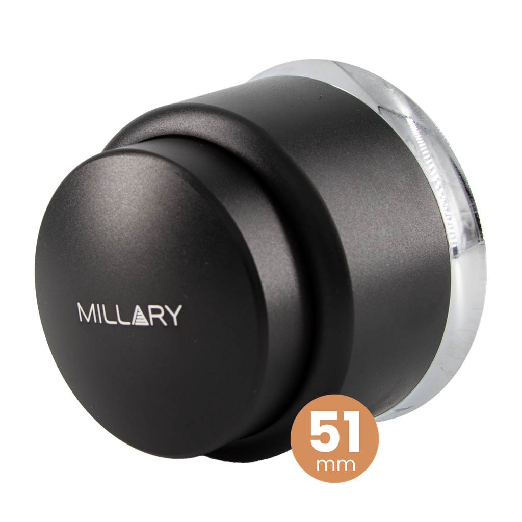 Millary Semi-Autommatic Adjustable Black Tamper 51mm