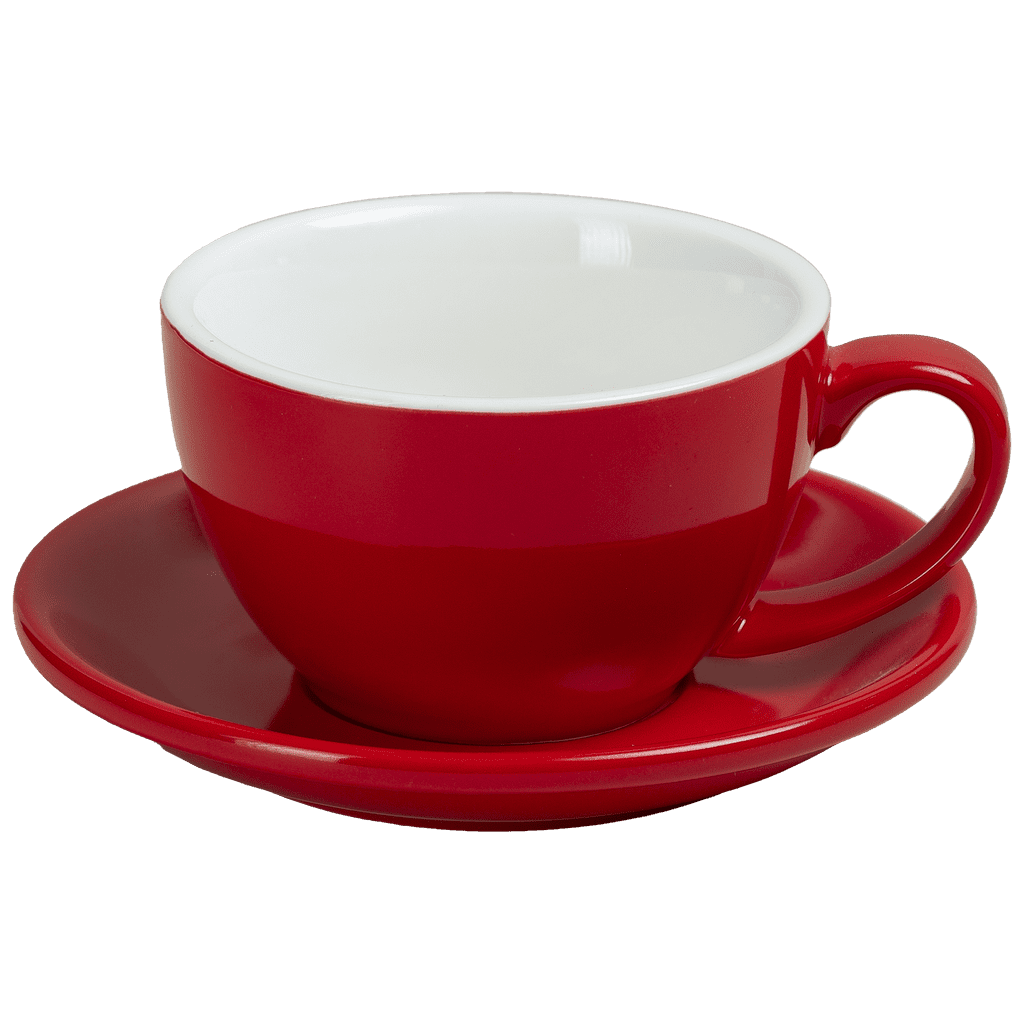 [AC-COA-GN-60] Ceramic Cup w/saucer (Red) - 180ml/6oz