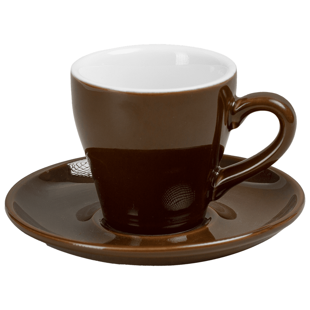 [AC-COA-GN-56] Ceramic Cup w/saucer (Brown) - 90ml/3oz