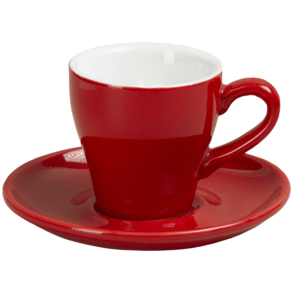 [AC-COA-GN-62] Ceramic Cup w/saucer (Red) - 90ml/3oz