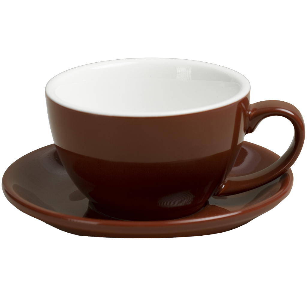 [AC-COA-GN-54] Ceramic Cup W/Saucer (Brown) - 180 ml/6oz