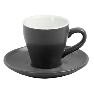 Ceramic Cup W/Saucer (Gray) - 90ml/3oz