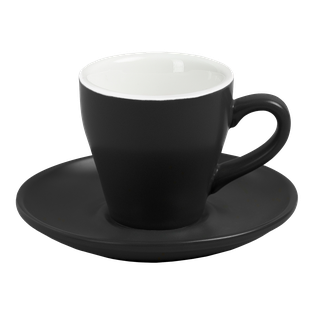 Ceramic Cup W/Saucer (Black) - 90ml/3oz